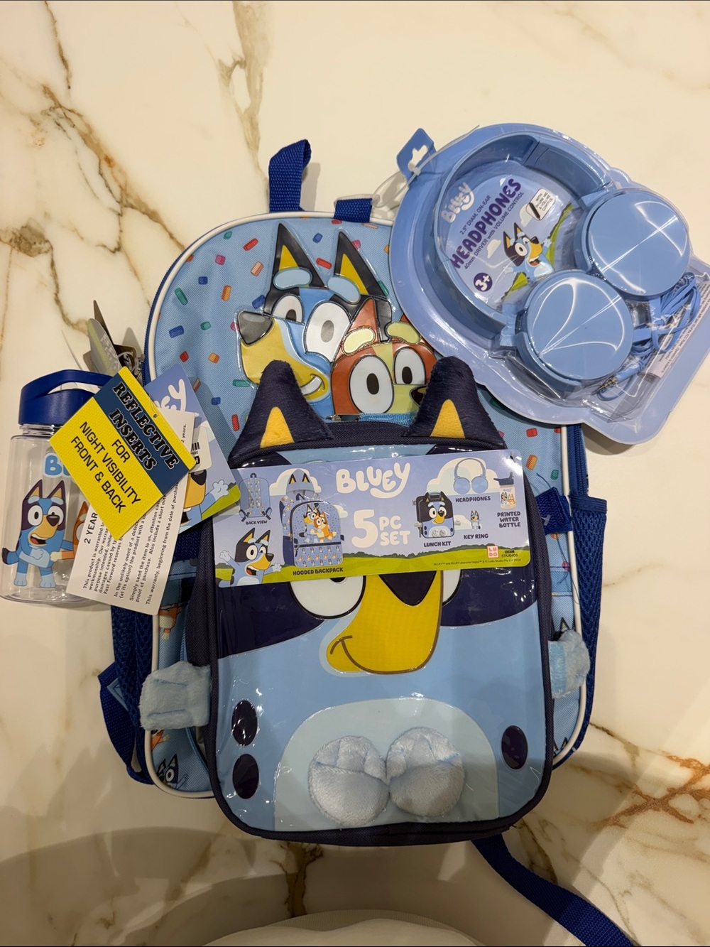 Bluey 5-Piece Backpack Set - Light Blue